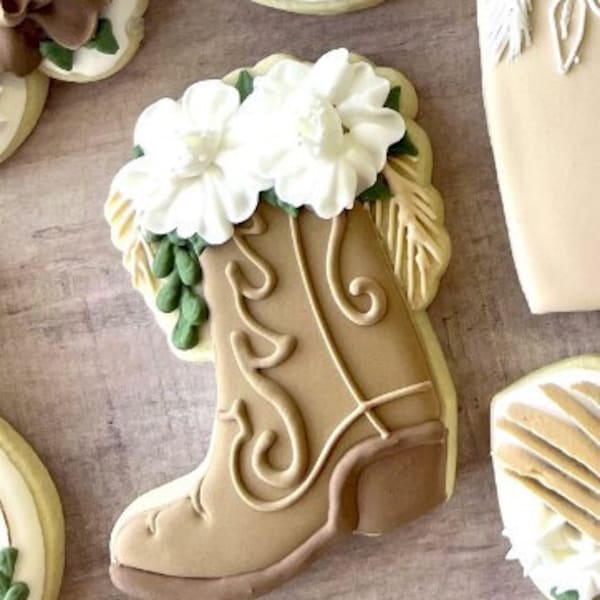 Cow Girl Boot with Floral Cookie Cutter