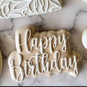 Happy Birthday Cookie Cutter, Outline Only