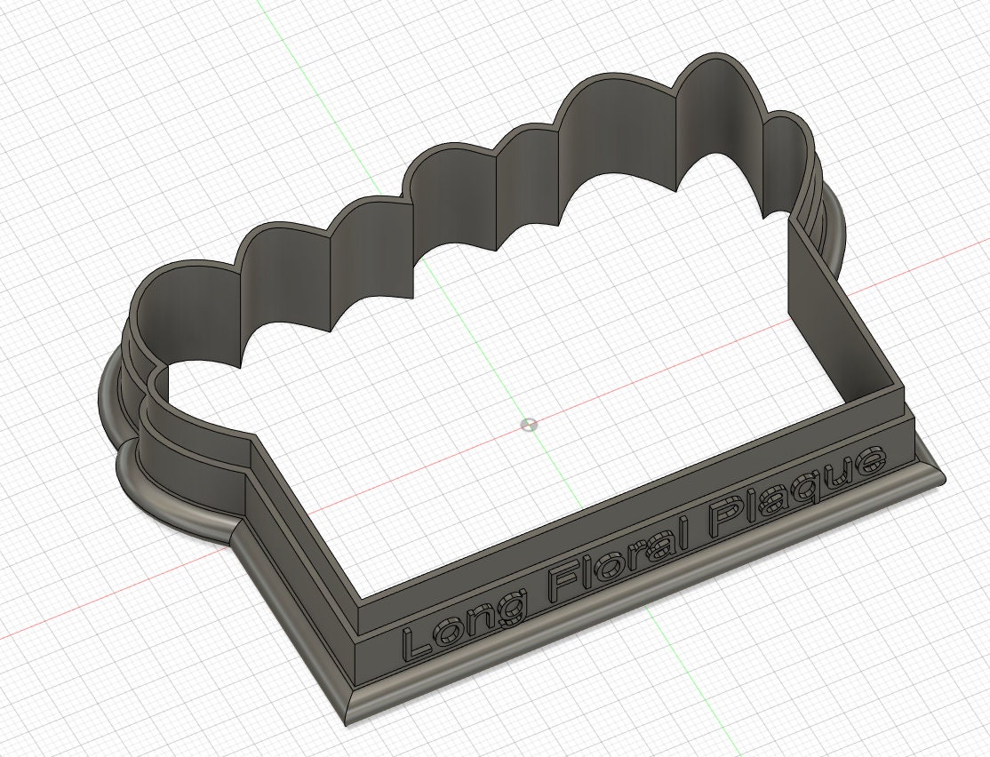 Long Floral Plaque Cookie Cutter, Outline Only - Etsy