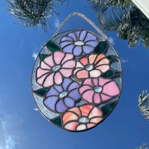 Floral Stained Glass Sun Catcher
