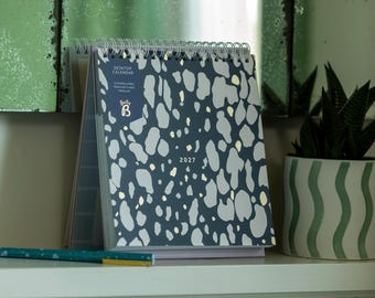 Busy B 2027 Desktop Calendar - Charcoal Animal Spot