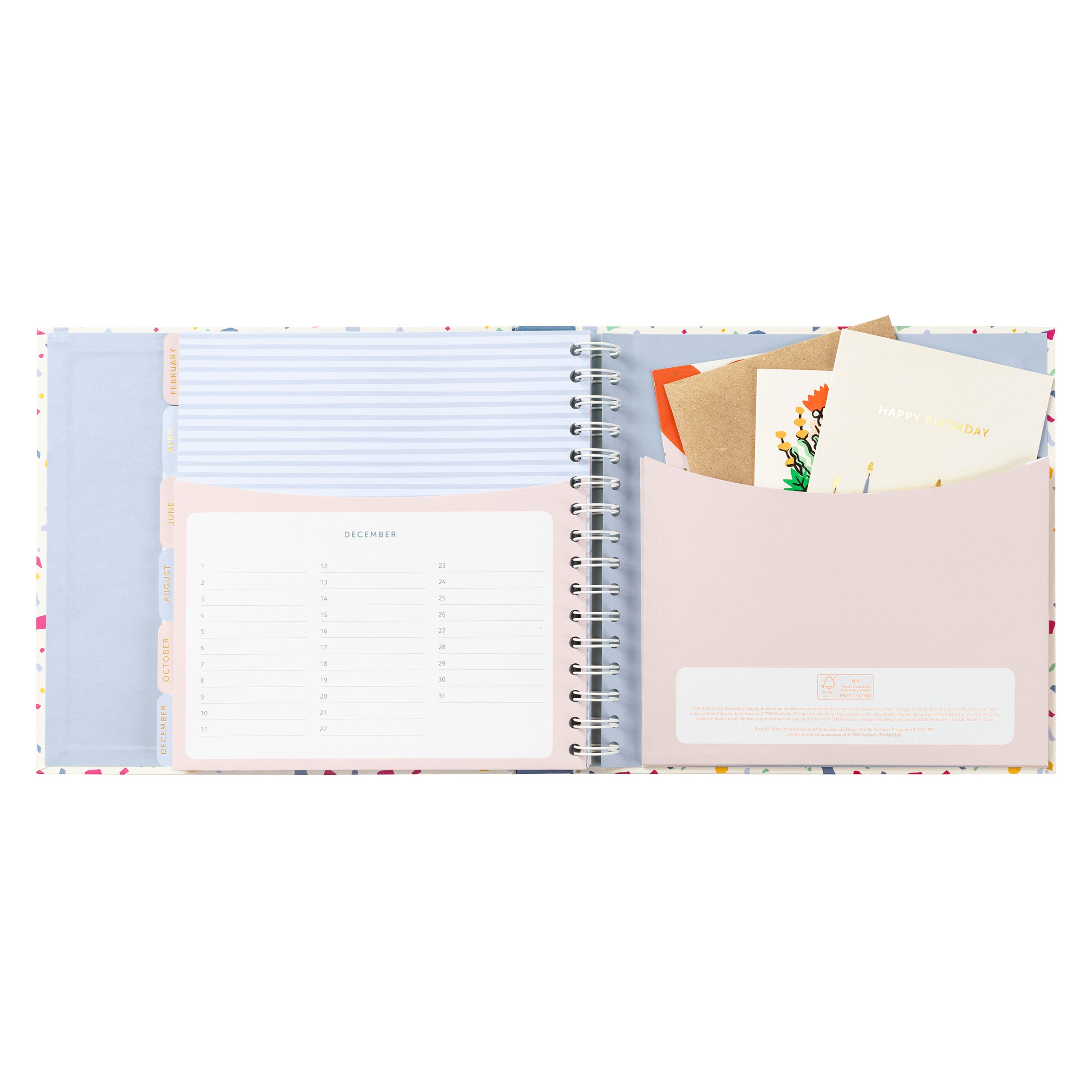 Birthday Card Book Birthday Organiser & Reminders Monthly Birthday Card
