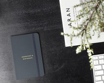 Libreta de direcciones y cumpleaños en carbón