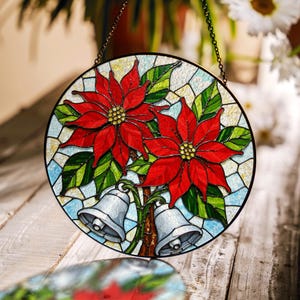 Glasmalerei Weihnachtsstern Suncatcher Fenster Dekor Geschenk für Mama