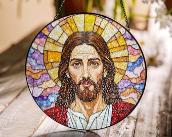 白いローブをまとった天使：ステンドグラス風の窓掛け - Etsy 日本