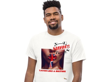 Laugh like a British Mens short sleeve t-shirt by Dstained