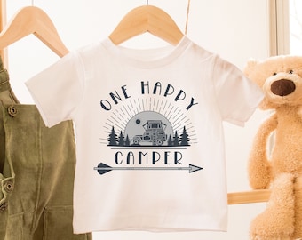 One Happy Camper 1st Birthday Shirt, Camping Family Tees