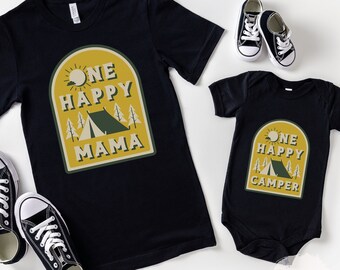 One Happy Camper Birthday Shirt, Matching Family Camping Outfit