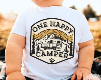 One Happy Camper Birthday Shirt, First Birthday Camping Tee