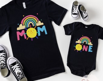 Rainbow 1st Birthday Family Shirts, Matching Sunshine T-Shirts