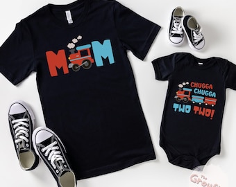 Train 2nd Birthday Shirt, Chugga Chugga Two Two, Family Matching