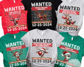 Matching Family Christmas Shirt, Funny Inmate Christmas Party Outfits, Funny Group Christmas Tees, Family Matching Christmas T-Shirts