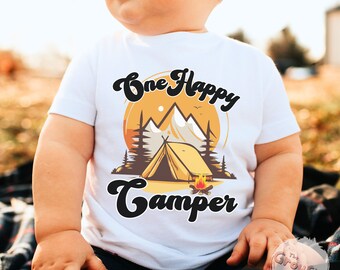 One Happy Camper 1st Birthday Shirt, Camping Family Tees
