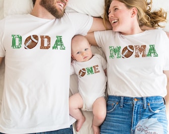 Football 1st Birthday Year Outfit, 1st Down Birthday Matching Family Shirts, Touchdown Year One, 1st Down Party, 1st Birthday Football Tees