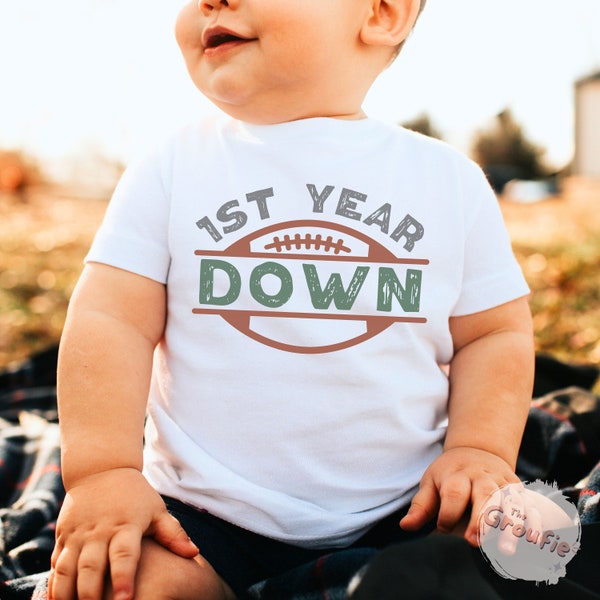 Football 1st Birthday Outfit, 1st Year Down Birthday Matching Family Shirts, Touchdown One, 1st Year Down Party, 1st Birthday Football Tees