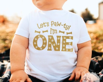 Dog Paw-ty First Birthday Shirt, Family Matching Puppy Tee