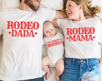 My First Rodeo Birthday Outfit, Cowboy Cowgirl Family Shirts
