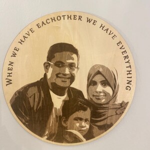 Personalized Family/Couple Portrait Wall Art - Handcrafted Love and Togetherness - Perfect Gift for Special Occasions - 15x15 Inches