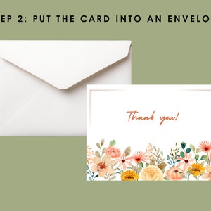 Printable Thank You Card Floral Thank You Card Flower Thank You Card ...