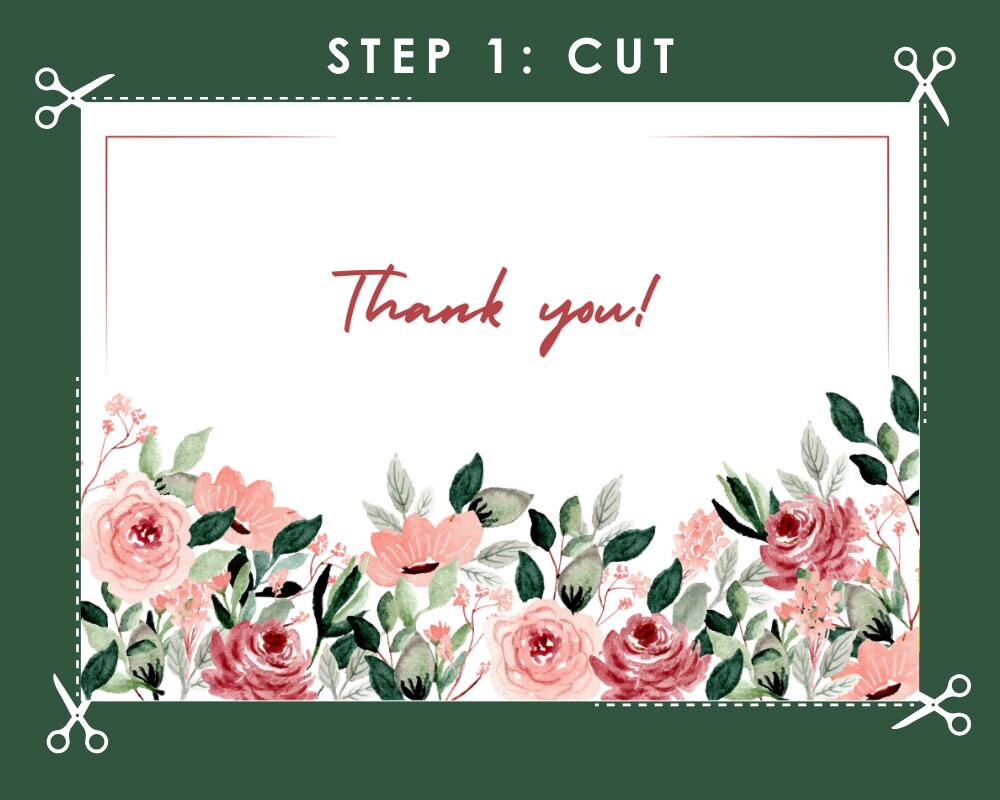 Printable Thank You Card Floral Thank You Card Flower Thank You Card ...