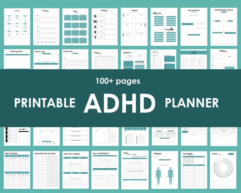 Printable Undated ADHD Planner - Etsy