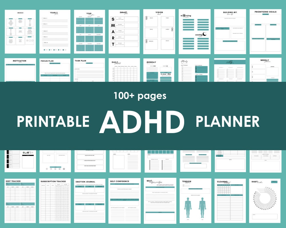 Printable Undated ADHD Planner - Etsy