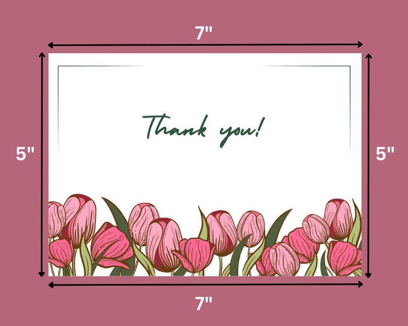 Printable Thank You Card Floral Thank You Card Flower Thank You Card ...