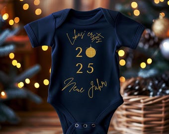 Personalized Baby New Year Outfit Baby's First New Year Bodysuit Cute Gift for Newborn Custom Printed