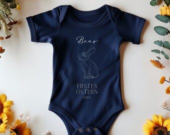 My first Easter personalized baby bodysuit minimalist design cute bunny Easter gift romper baby outfit for Easter