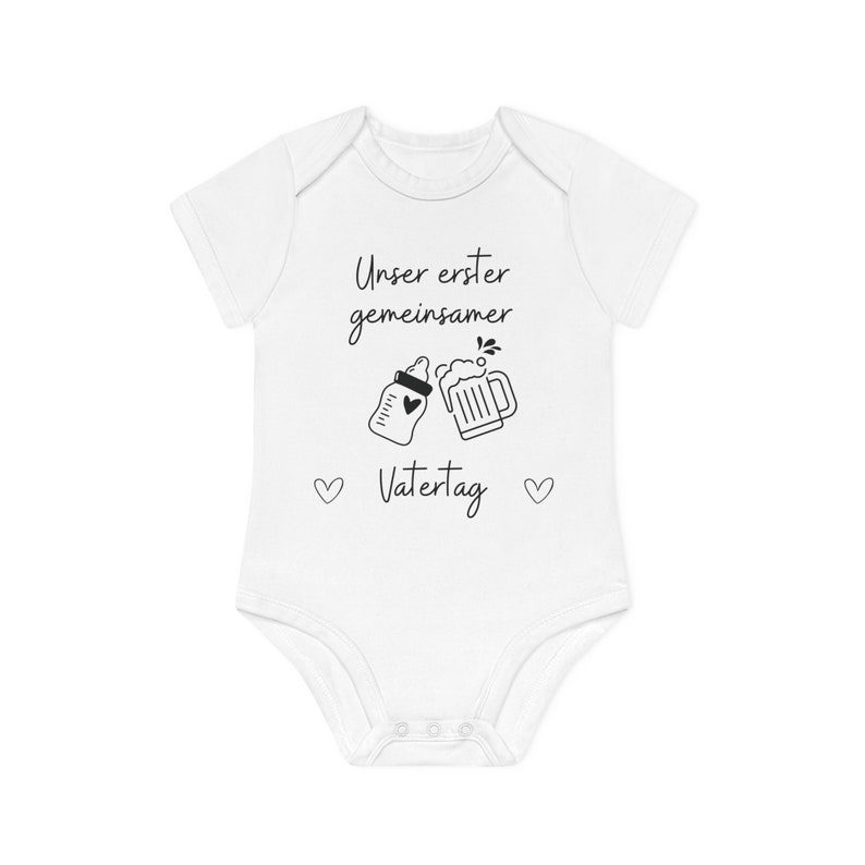 T-Shirt Baby Body Set unser erster gemeinsamer Vatertag Strampler Tshirt Babyflasche Bierglas süßer Bodysuit, Vatertagsgeschenk Nur Body