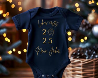 Personalized Baby New Year Outfit Baby's First New Year Bodysuit Cute Gift for Newborn Custom Printed