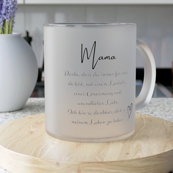 Liebevolle MAMA Tasse, satiniert und personalisiert mit Ihrem Wunschtext Muttertagsgeschenk, Geburtstagsgeschenk für die Mama