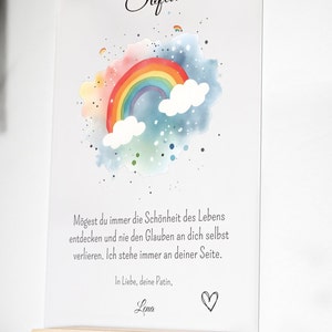 Regalo personalizado para bautizo, ahijado, regalo de bautizo, letrero acrílico con base de madera, regalo bautizo niño niña, texto deseado