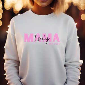 Personalized Mom Sweater, Mother&#39;s Day Gift, Mother Sweater, Mom 2024, Sweater with Name & Year Mother&#39;s Day Gift Best Mom