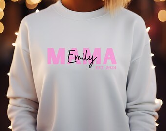 Personalized Mom Sweater, Mother's Day Gift, Mother Sweater, Mom 2024, Sweater with Name & Year Mother's Day Gift Best Mom