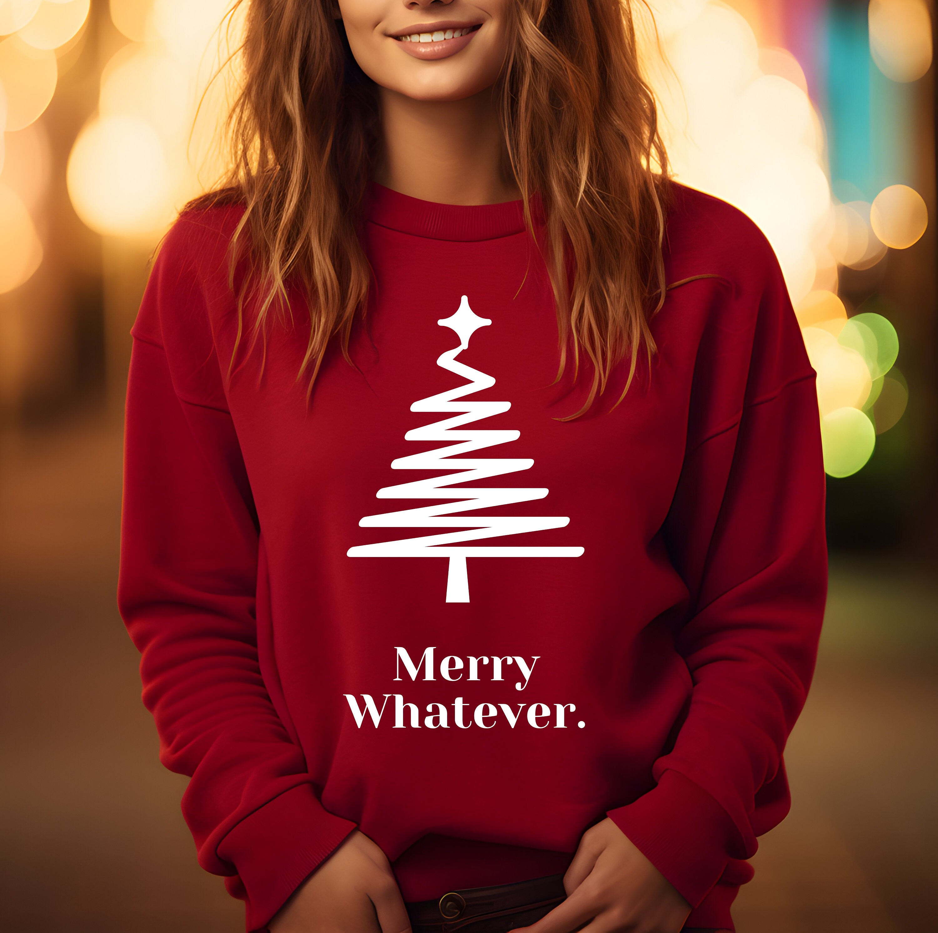 Funny Cheeky Anti Christmas Grinch Merry Whatever Unisex Christmas Sweater Anti Christmas Sweater Etsy