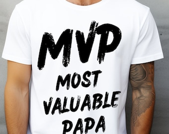 MVP T-Shirt for Father's Day Most Valuable Papa Sport Fan Shirt Birthday Father Soccer Basketball Football Father's Day Gift Dortmund Bremen