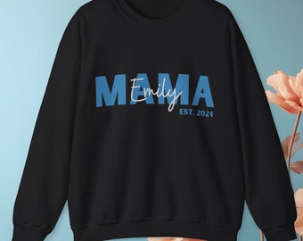 Personalisierter Mama Pullover, Muttertag Geschenk, Mutter Sweater, Mama 2024, Sweater mit Name & Jahr Muttertagsgeschenk beste Mama