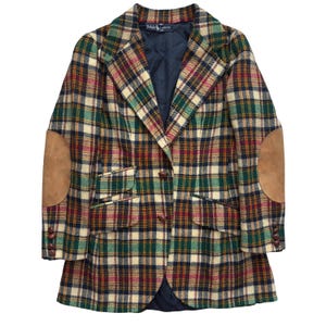 70s VTG Rare Polo Ralph Lauren Plaid Tweed Wool Blazer Sport Jacket Size 8