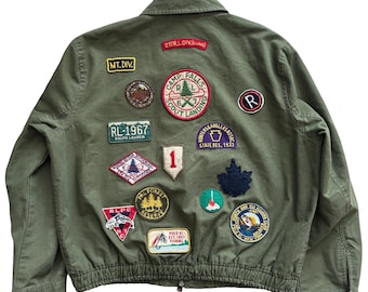 Chaqueta bomber Polo Ralph Lauren Sportsman Canvas Patchwork Wildlife Talla L