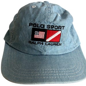 90s Polo Ralph lauren キャップ made in USA Vintage 90s Polo Sport by Ralph Lauren Big Logo Hat Cap