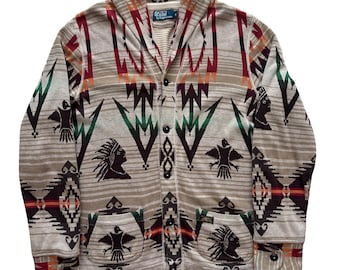 Polo Ralph Lauren - Southwestern RRL vest met indianenkop trui M vintage