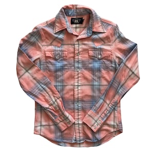 トップス 00s RRL vintage heavy Flannel shirts RRL Double RL Vintage Heavy Cotton Jaquard Flannel Shirt L