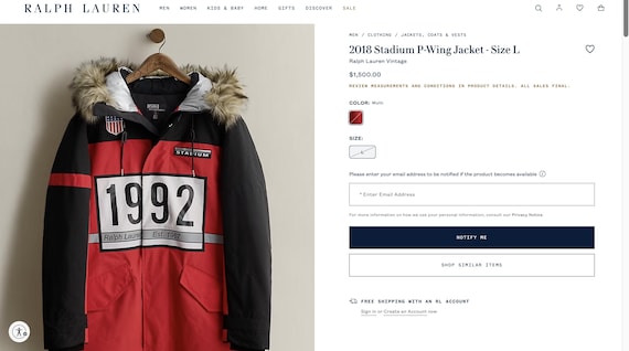 ウェア Polo Ralph Lauren 1992 Stadium XXL NWT POLO RALPH LAUREN TOKYO STADIUM JACKET | eBay