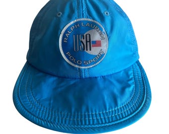 Vintage 90s Polo Sport by Ralph Lauren Big Logo Hat Cap Spell Out