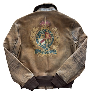 Vintage Polo Ralph Lauren Deerskin Leather Utility Jacket Size 12