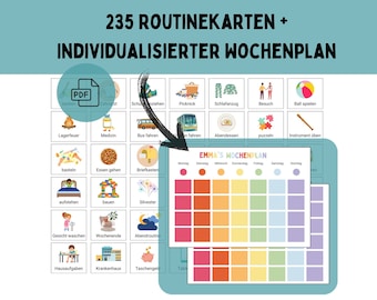 Rutinkort med veckoplanerare | Personlig | Rutinkort för barn | Veckoplanerare | Montessori | Utskrivbar | PDF | Autism
