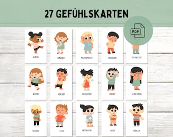 The Life Barn Carte sentimentali per bambini Imparare a nominare emozioni e comprendere i sentimenti per l'asilo, la scuola | 16 motivi | Come mi sento dritto