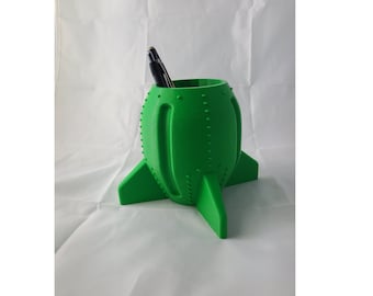 Pen Holder Bomb Rocket Pencil Holder Desk Organizer 3D Printed