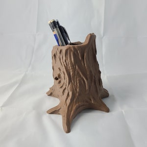 Pen Holder Tree Stump Pencil Holder Desk Organizer 3D Printed